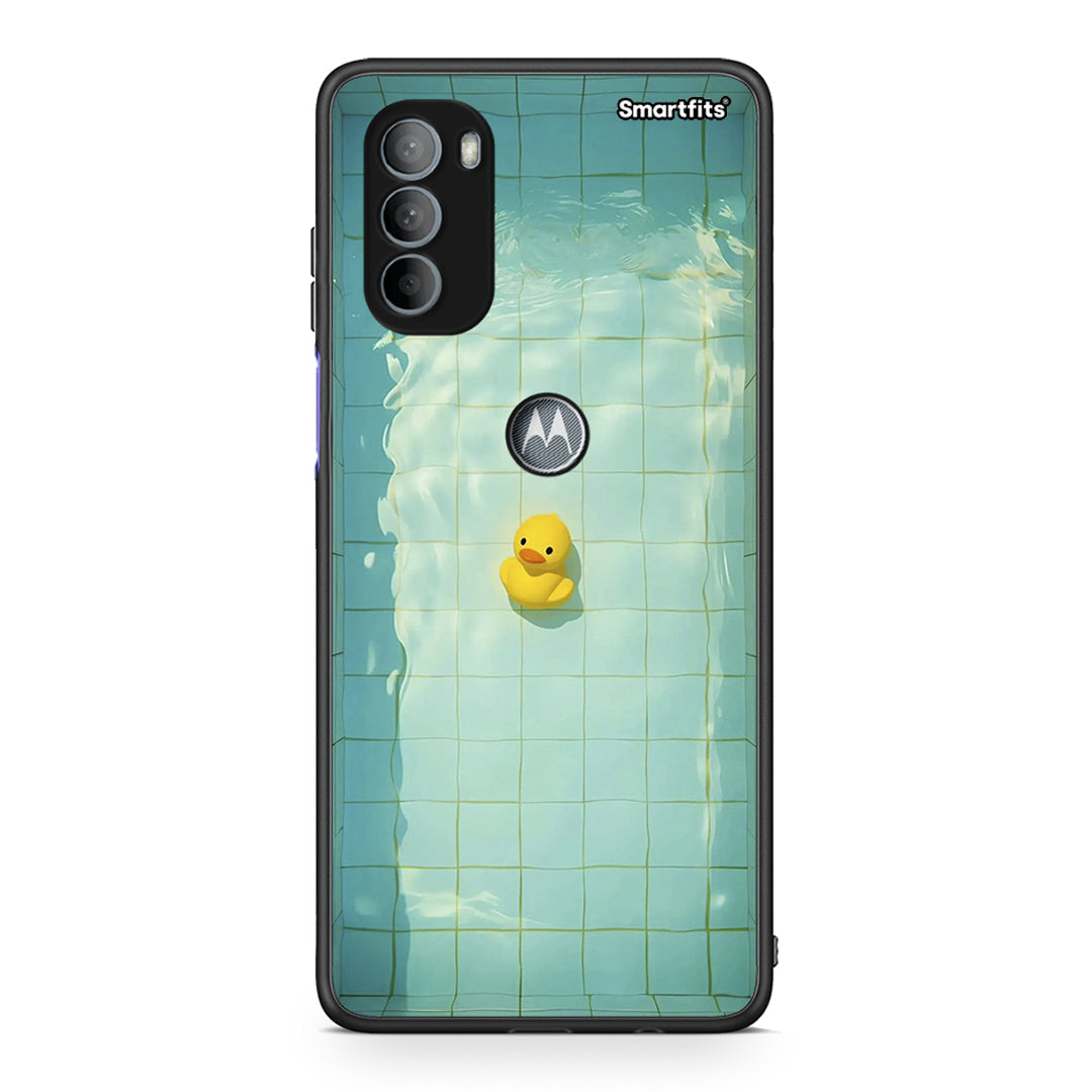 Motorola Moto G31 Yellow Duck θήκη από τη Smartfits με σχέδιο στο πίσω μέρος και μαύρο περίβλημα | Smartphone case with colorful back and black bezels by Smartfits