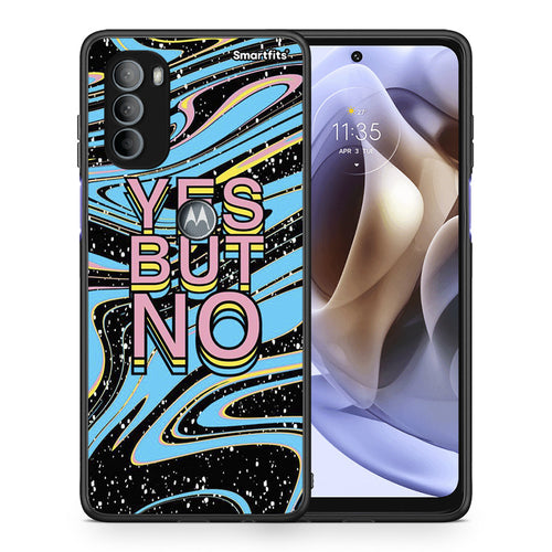 Θήκη Motorola Moto G31 Yes But No από τη Smartfits με σχέδιο στο πίσω μέρος και μαύρο περίβλημα | Motorola Moto G31 Yes But No case with colorful back and black bezels