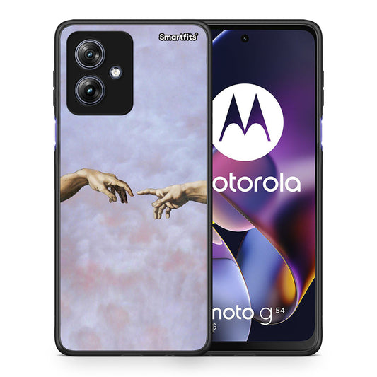 Θήκη Motorola Moto G54 Adam Hand από τη Smartfits με σχέδιο στο πίσω μέρος και μαύρο περίβλημα | Motorola Moto G54 Adam Hand case with colorful back and black bezels