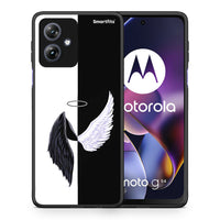 Thumbnail for Θήκη Motorola Moto G54 Angels Demons από τη Smartfits με σχέδιο στο πίσω μέρος και μαύρο περίβλημα | Motorola Moto G54 Angels Demons case with colorful back and black bezels