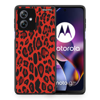 Thumbnail for Θήκη Motorola Moto G54 Red Leopard Animal από τη Smartfits με σχέδιο στο πίσω μέρος και μαύρο περίβλημα | Motorola Moto G54 Red Leopard Animal case with colorful back and black bezels