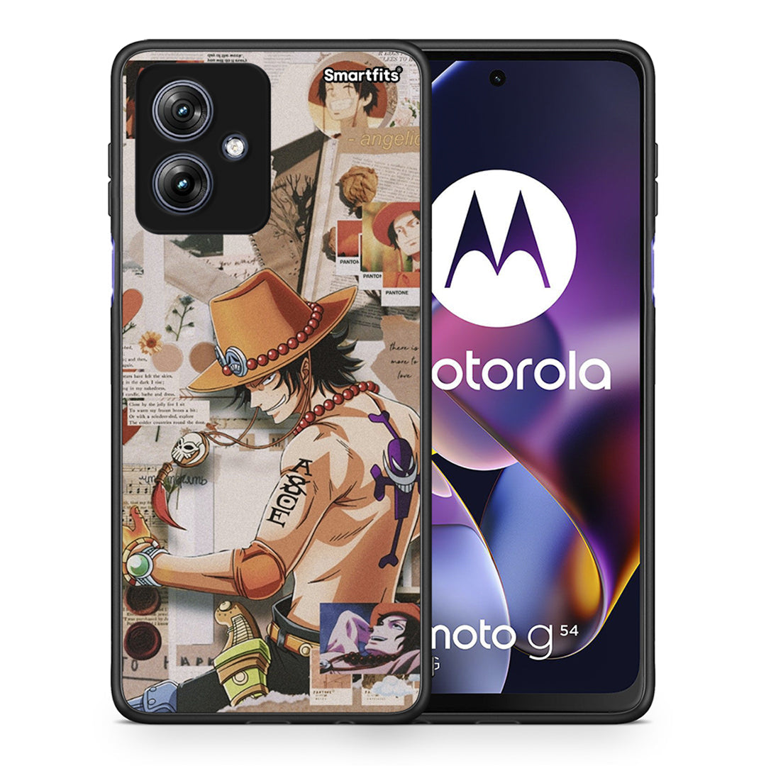 Θήκη Motorola Moto G54 Anime Collage από τη Smartfits με σχέδιο στο πίσω μέρος και μαύρο περίβλημα | Motorola Moto G54 Anime Collage case with colorful back and black bezels