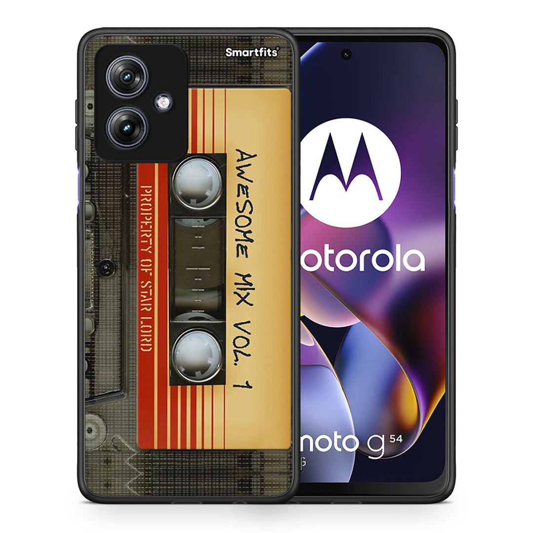 Θήκη Motorola Moto G54 Awesome Mix από τη Smartfits με σχέδιο στο πίσω μέρος και μαύρο περίβλημα | Motorola Moto G54 Awesome Mix case with colorful back and black bezels