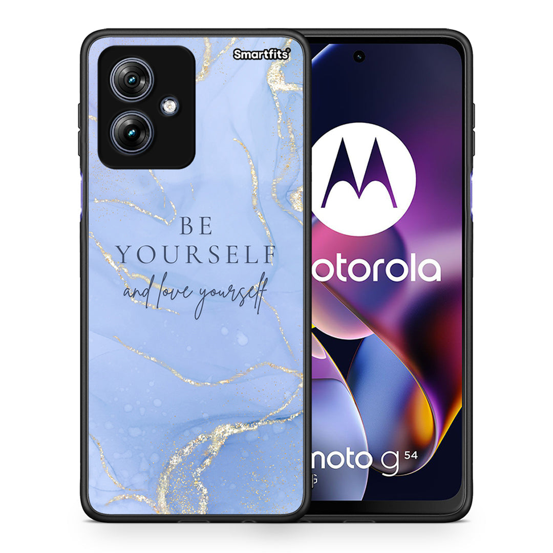 Θήκη Motorola Moto G54 Be Yourself από τη Smartfits με σχέδιο στο πίσω μέρος και μαύρο περίβλημα | Motorola Moto G54 Be Yourself case with colorful back and black bezels