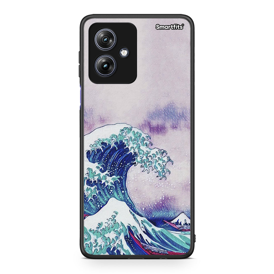 Motorola Moto G54 Blue Waves θήκη από τη Smartfits με σχέδιο στο πίσω μέρος και μαύρο περίβλημα | Smartphone case with colorful back and black bezels by Smartfits