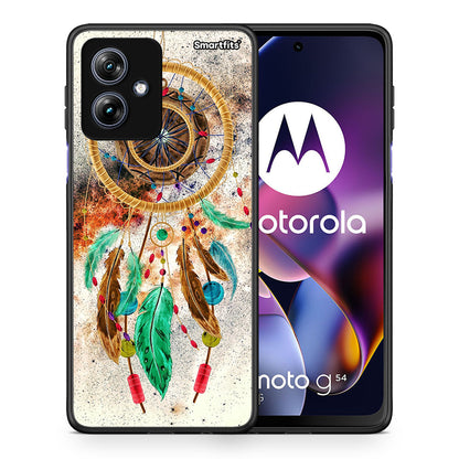 Θήκη Motorola Moto G54 DreamCatcher Boho από τη Smartfits με σχέδιο στο πίσω μέρος και μαύρο περίβλημα | Motorola Moto G54 DreamCatcher Boho case with colorful back and black bezels