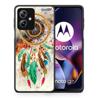 Thumbnail for Θήκη Motorola Moto G54 DreamCatcher Boho από τη Smartfits με σχέδιο στο πίσω μέρος και μαύρο περίβλημα | Motorola Moto G54 DreamCatcher Boho case with colorful back and black bezels