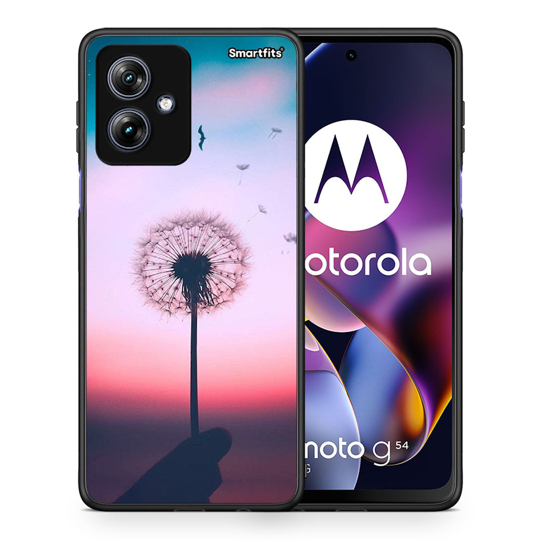 Θήκη Motorola Moto G54 Wish Boho από τη Smartfits με σχέδιο στο πίσω μέρος και μαύρο περίβλημα | Motorola Moto G54 Wish Boho case with colorful back and black bezels