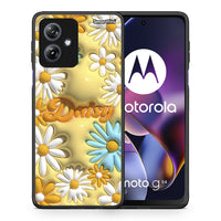 Thumbnail for Θήκη Motorola Moto G54 Bubble Daisies από τη Smartfits με σχέδιο στο πίσω μέρος και μαύρο περίβλημα | Motorola Moto G54 Bubble Daisies case with colorful back and black bezels
