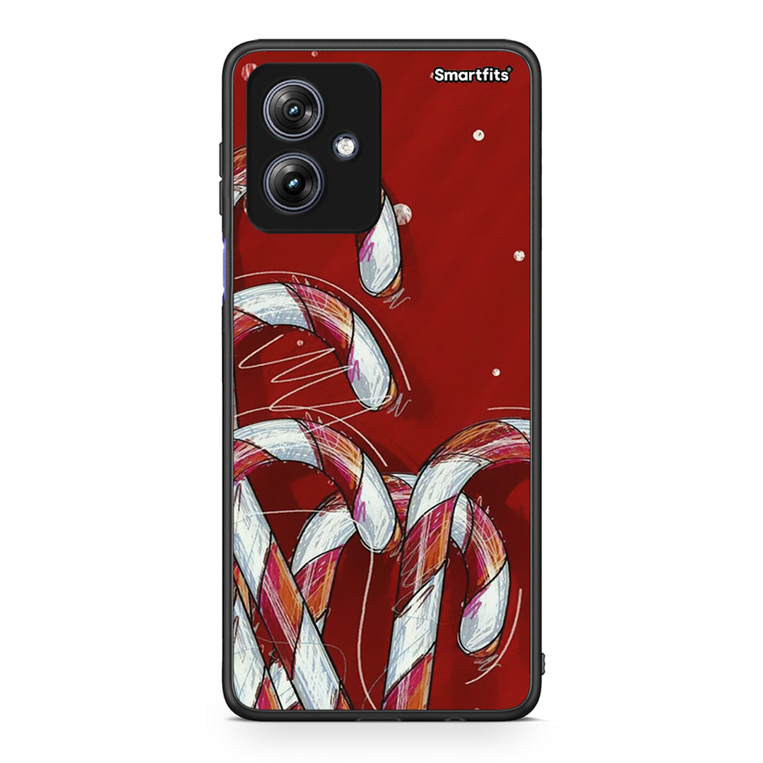 Motorola Moto G54 Candy Cane θήκη από τη Smartfits με σχέδιο στο πίσω μέρος και μαύρο περίβλημα | Smartphone case with colorful back and black bezels by Smartfits