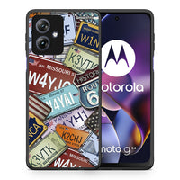 Thumbnail for Θήκη Motorola Moto G54 Car Plates από τη Smartfits με σχέδιο στο πίσω μέρος και μαύρο περίβλημα | Motorola Moto G54 Car Plates case with colorful back and black bezels