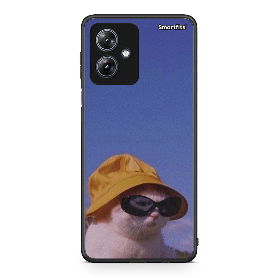 Motorola Moto G54 Cat Diva θήκη από τη Smartfits με σχέδιο στο πίσω μέρος και μαύρο περίβλημα | Smartphone case with colorful back and black bezels by Smartfits
