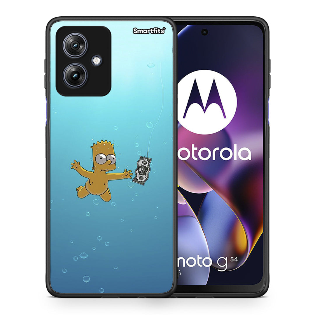 Θήκη Motorola Moto G54 Chasing Money από τη Smartfits με σχέδιο στο πίσω μέρος και μαύρο περίβλημα | Motorola Moto G54 Chasing Money case with colorful back and black bezels