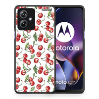 Thumbnail for Θήκη Motorola Moto G54 Cherry Summer από τη Smartfits με σχέδιο στο πίσω μέρος και μαύρο περίβλημα | Motorola Moto G54 Cherry Summer case with colorful back and black bezels