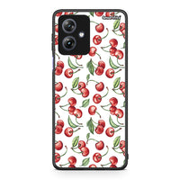 Thumbnail for Motorola Moto G54 Cherry Summer θήκη από τη Smartfits με σχέδιο στο πίσω μέρος και μαύρο περίβλημα | Smartphone case with colorful back and black bezels by Smartfits