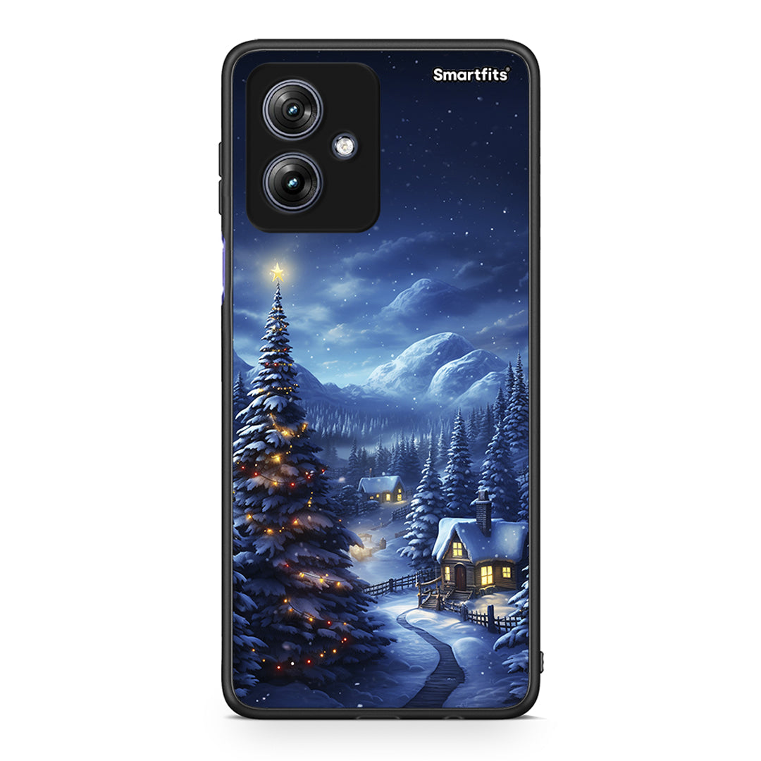 Motorola Moto G54 Christmas Scenery θήκη από τη Smartfits με σχέδιο στο πίσω μέρος και μαύρο περίβλημα | Smartphone case with colorful back and black bezels by Smartfits