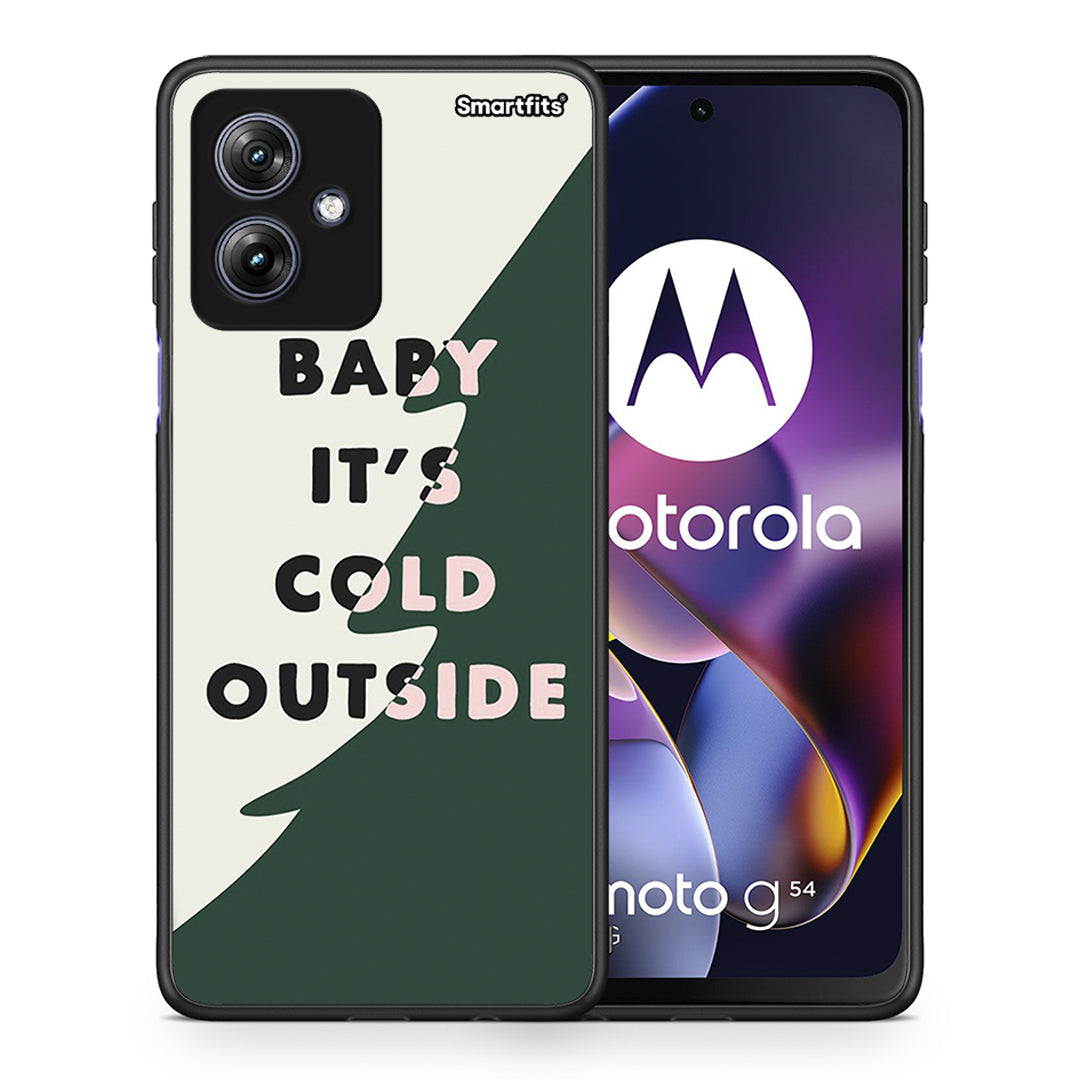 Θήκη Motorola Moto G54 Cold Outside από τη Smartfits με σχέδιο στο πίσω μέρος και μαύρο περίβλημα | Motorola Moto G54 Cold Outside case with colorful back and black bezels