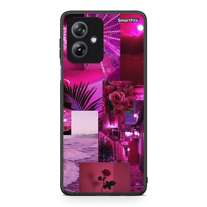 Motorola Moto G54 Collage Red Roses Θήκη Αγίου Βαλεντίνου από τη Smartfits με σχέδιο στο πίσω μέρος και μαύρο περίβλημα | Smartphone case with colorful back and black bezels by Smartfits