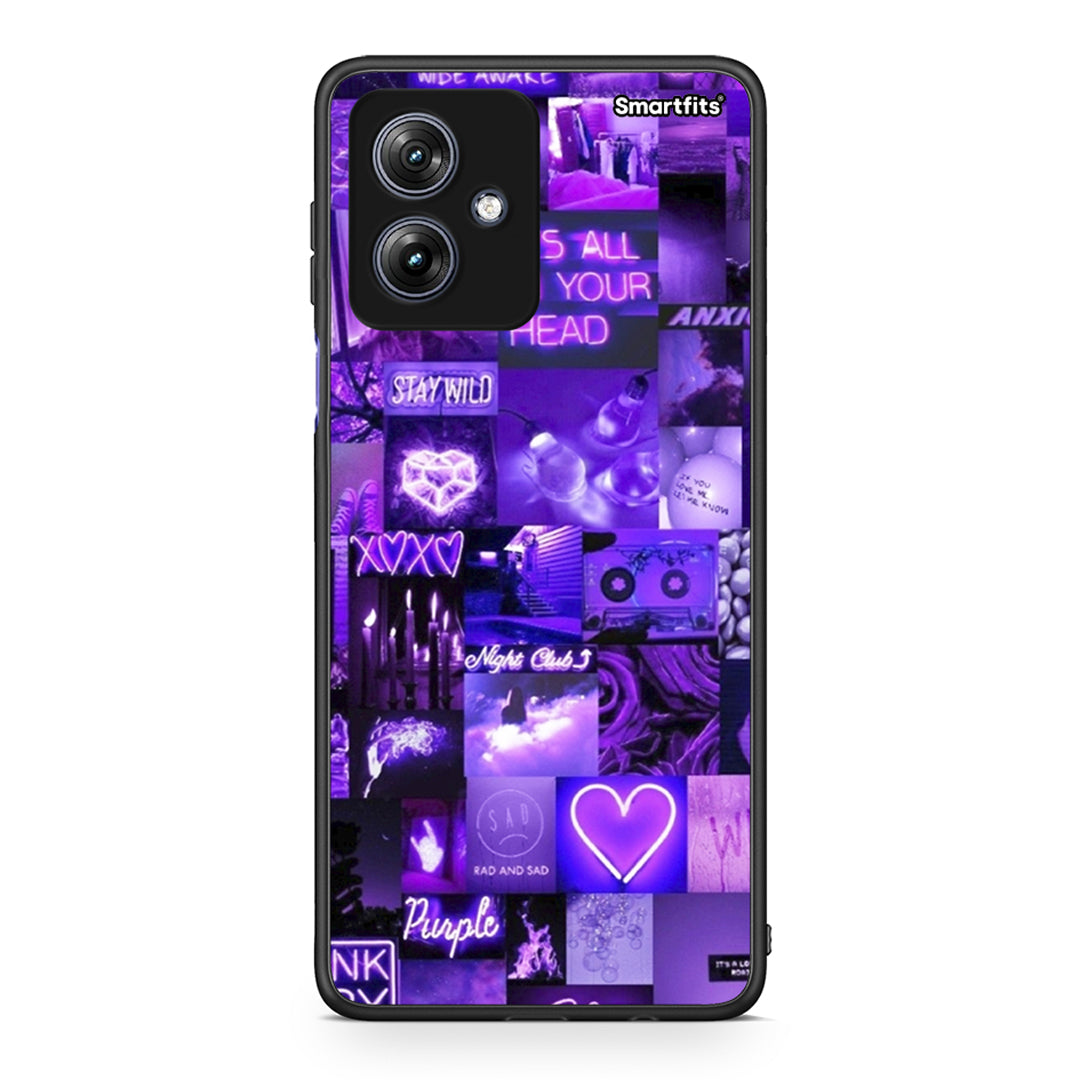 Motorola Moto G54 Collage Stay Wild Θήκη Αγίου Βαλεντίνου από τη Smartfits με σχέδιο στο πίσω μέρος και μαύρο περίβλημα | Smartphone case with colorful back and black bezels by Smartfits