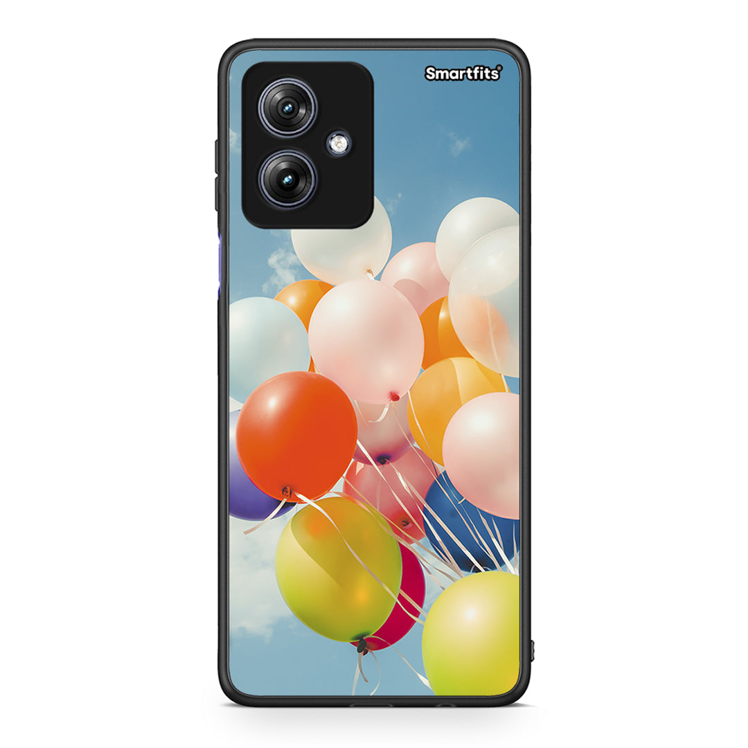 Motorola Moto G54 Colorful Balloons θήκη από τη Smartfits με σχέδιο στο πίσω μέρος και μαύρο περίβλημα | Smartphone case with colorful back and black bezels by Smartfits