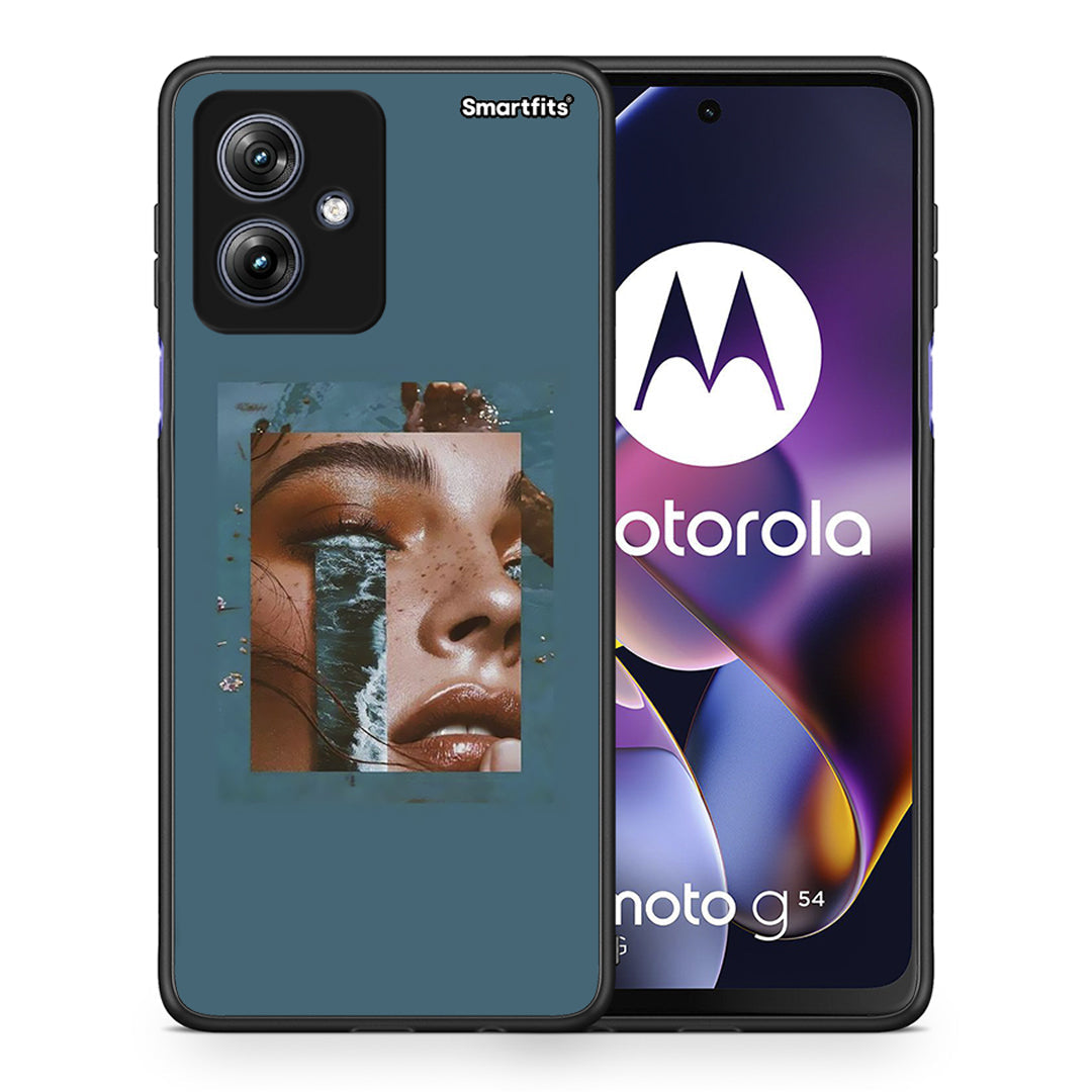 Θήκη Motorola Moto G54 Cry An Ocean από τη Smartfits με σχέδιο στο πίσω μέρος και μαύρο περίβλημα | Motorola Moto G54 Cry An Ocean case with colorful back and black bezels
