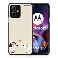 Thumbnail for Θήκη Motorola Moto G54 Dalmatians Love από τη Smartfits με σχέδιο στο πίσω μέρος και μαύρο περίβλημα | Motorola Moto G54 Dalmatians Love case with colorful back and black bezels