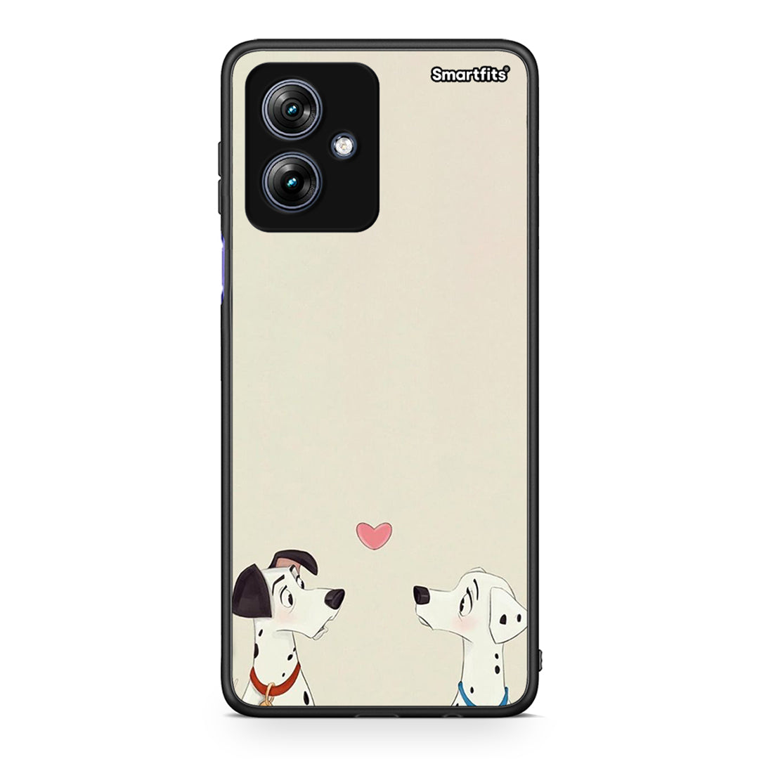 Motorola Moto G54 Dalmatians Love θήκη από τη Smartfits με σχέδιο στο πίσω μέρος και μαύρο περίβλημα | Smartphone case with colorful back and black bezels by Smartfits