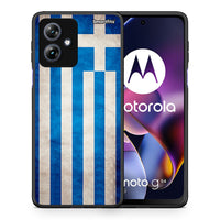 Thumbnail for Θήκη Motorola Moto G54 Greek Flag από τη Smartfits με σχέδιο στο πίσω μέρος και μαύρο περίβλημα | Motorola Moto G54 Greek Flag case with colorful back and black bezels