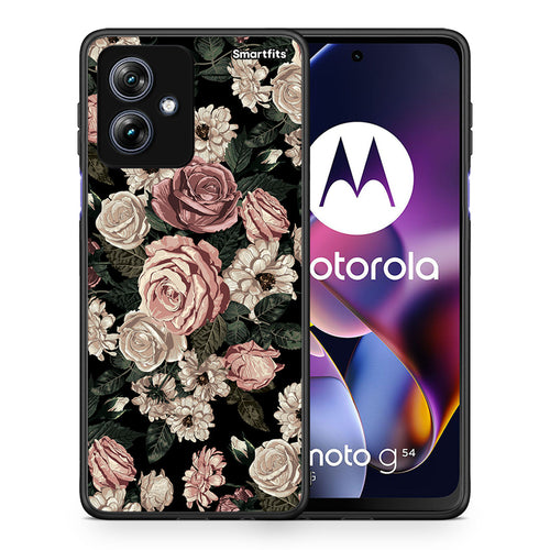 Θήκη Motorola Moto G54 Wild Roses Flower από τη Smartfits με σχέδιο στο πίσω μέρος και μαύρο περίβλημα | Motorola Moto G54 Wild Roses Flower case with colorful back and black bezels