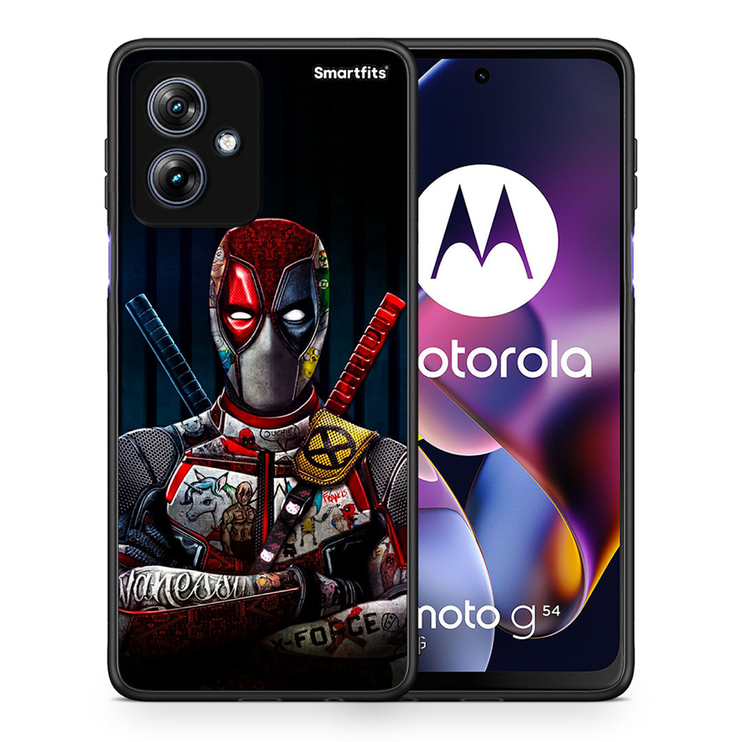 Θήκη Motorola Moto G54 Funny Guy από τη Smartfits με σχέδιο στο πίσω μέρος και μαύρο περίβλημα | Motorola Moto G54 Funny Guy case with colorful back and black bezels