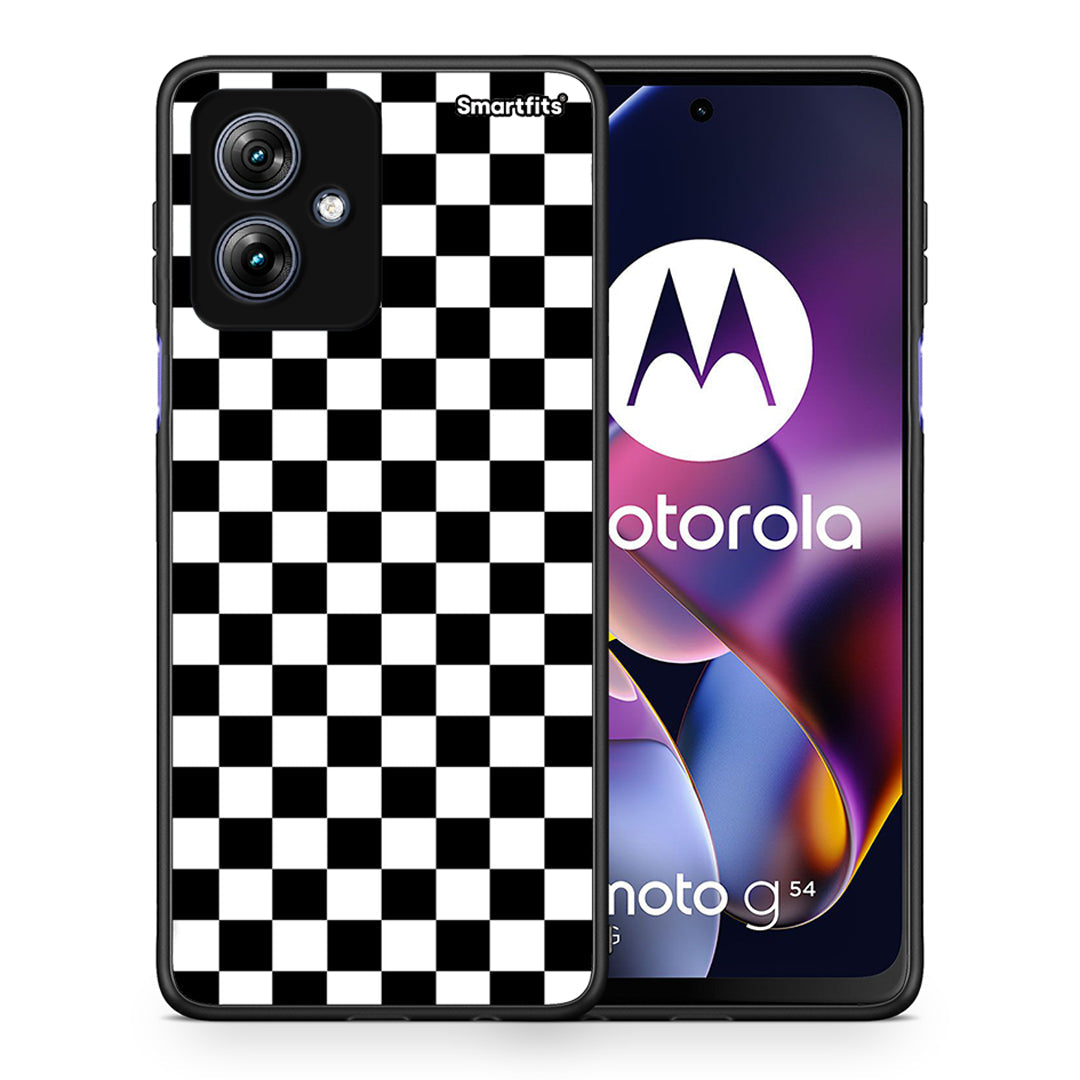 Θήκη Motorola Moto G54 Squares Geometric από τη Smartfits με σχέδιο στο πίσω μέρος και μαύρο περίβλημα | Motorola Moto G54 Squares Geometric case with colorful back and black bezels