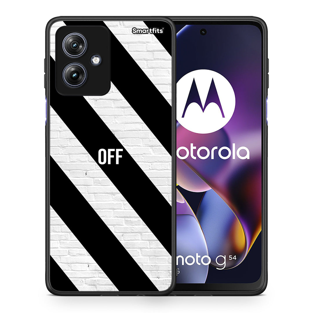 Θήκη Motorola Moto G54 Get Off από τη Smartfits με σχέδιο στο πίσω μέρος και μαύρο περίβλημα | Motorola Moto G54 Get Off case with colorful back and black bezels