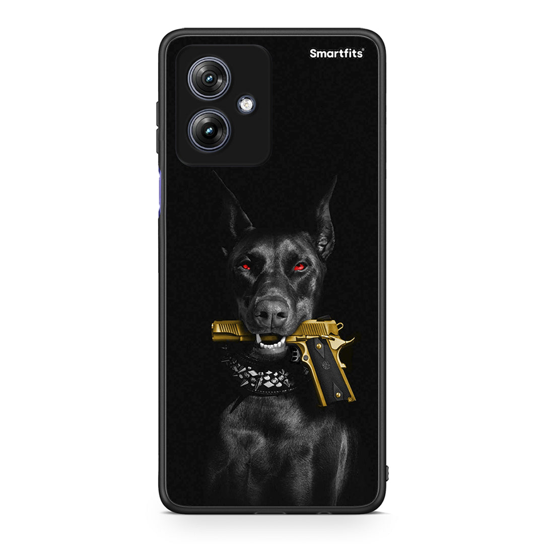 Motorola Moto G54 Golden Gun Θήκη Αγίου Βαλεντίνου από τη Smartfits με σχέδιο στο πίσω μέρος και μαύρο περίβλημα | Smartphone case with colorful back and black bezels by Smartfits