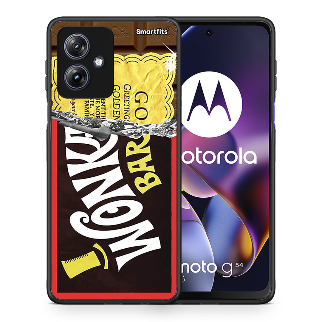 Θήκη Motorola Moto G54 Golden Ticket από τη Smartfits με σχέδιο στο πίσω μέρος και μαύρο περίβλημα | Motorola Moto G54 Golden Ticket case with colorful back and black bezels