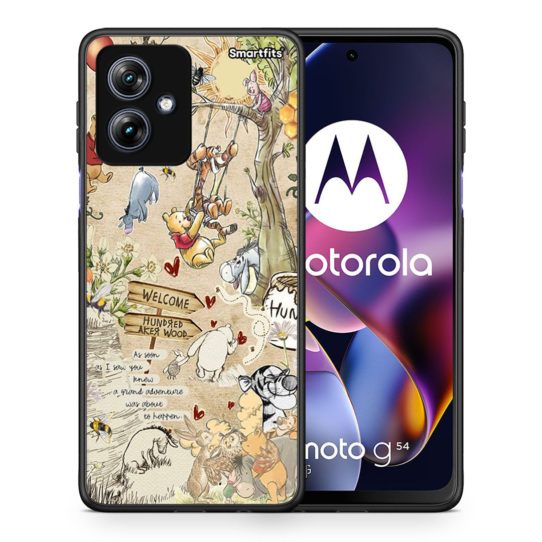 Θήκη Motorola Moto G54 Happy Friends από τη Smartfits με σχέδιο στο πίσω μέρος και μαύρο περίβλημα | Motorola Moto G54 Happy Friends case with colorful back and black bezels
