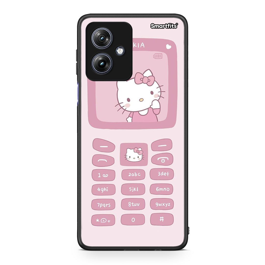 Motorola Moto G54 Hello Kitten Θήκη Αγίου Βαλεντίνου από τη Smartfits με σχέδιο στο πίσω μέρος και μαύρο περίβλημα | Smartphone case with colorful back and black bezels by Smartfits