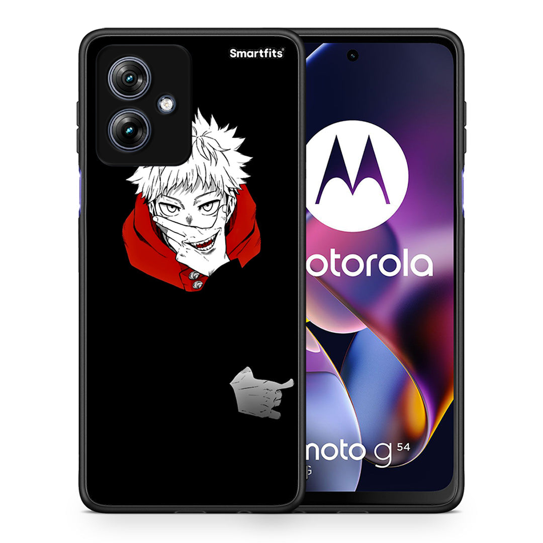 Θήκη Motorola Moto G54 Itadori Anime από τη Smartfits με σχέδιο στο πίσω μέρος και μαύρο περίβλημα | Motorola Moto G54 Itadori Anime case with colorful back and black bezels