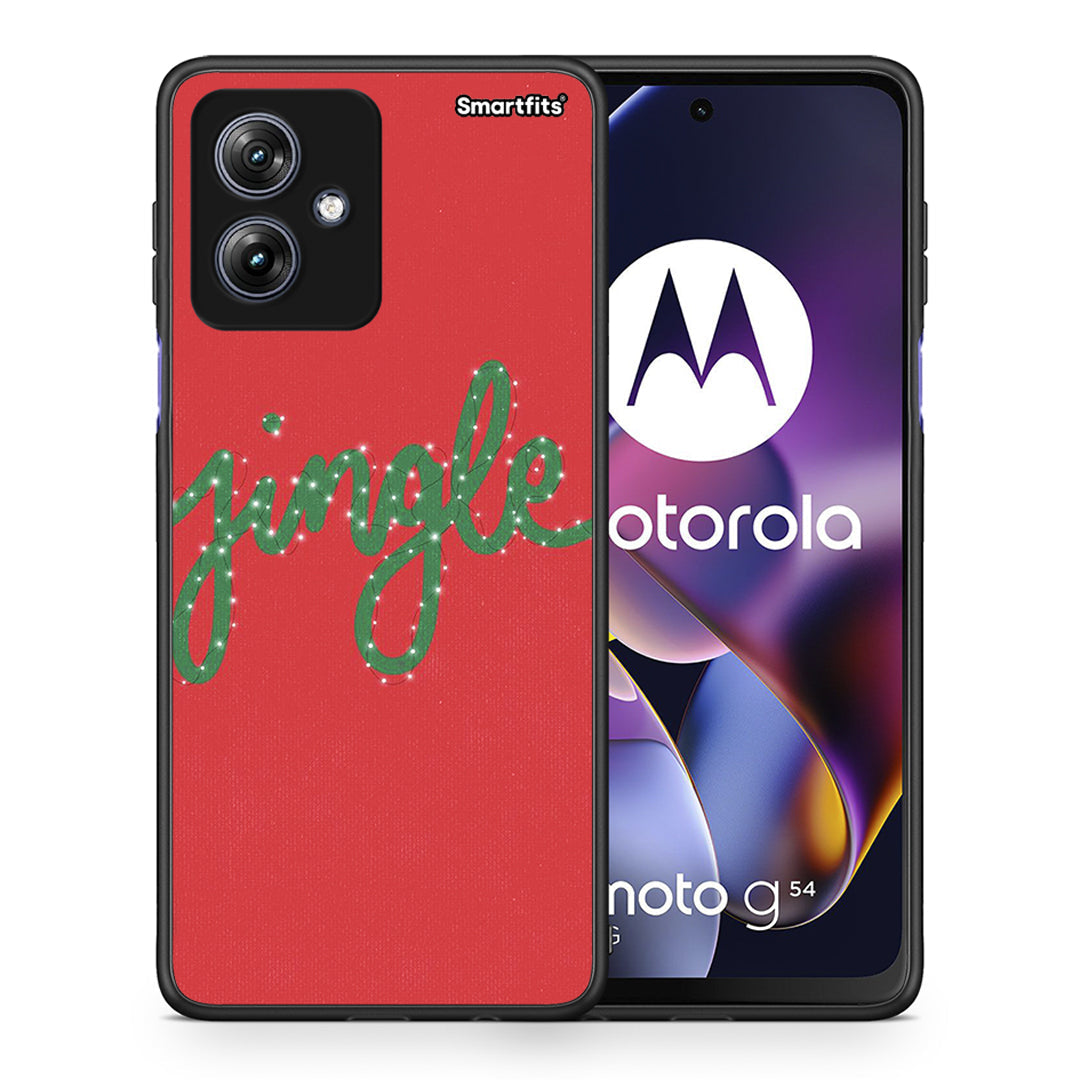 Θήκη Motorola Moto G54 Jingle Xmas από τη Smartfits με σχέδιο στο πίσω μέρος και μαύρο περίβλημα | Motorola Moto G54 Jingle Xmas case with colorful back and black bezels