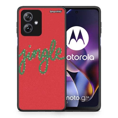 Θήκη Motorola Moto G54 Jingle Xmas από τη Smartfits με σχέδιο στο πίσω μέρος και μαύρο περίβλημα | Motorola Moto G54 Jingle Xmas case with colorful back and black bezels