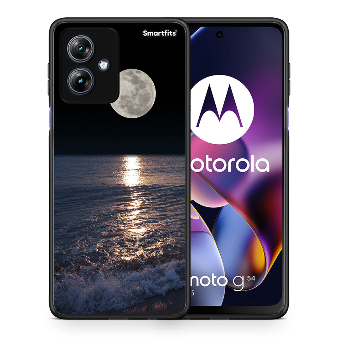 Θήκη Motorola Moto G54 Moon Landscape από τη Smartfits με σχέδιο στο πίσω μέρος και μαύρο περίβλημα | Motorola Moto G54 Moon Landscape case with colorful back and black bezels