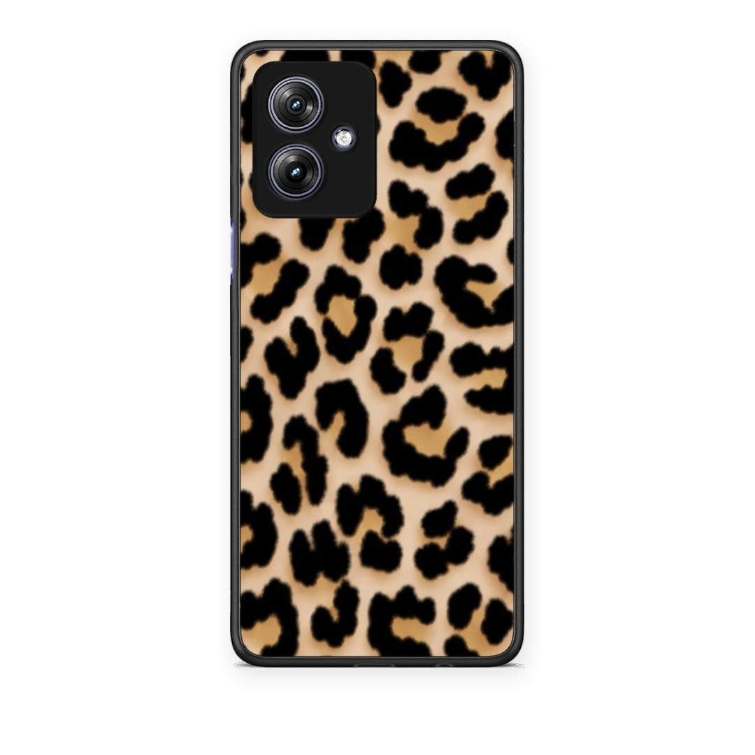Θήκη Motorola Moto G54 Leopard Print Tan Small από τη Smartfits με σχέδιο στο πίσω μέρος και μαύρο περίβλημα | Motorola Moto G54 Leopard Print Tan Small case with colorful back and black bezels