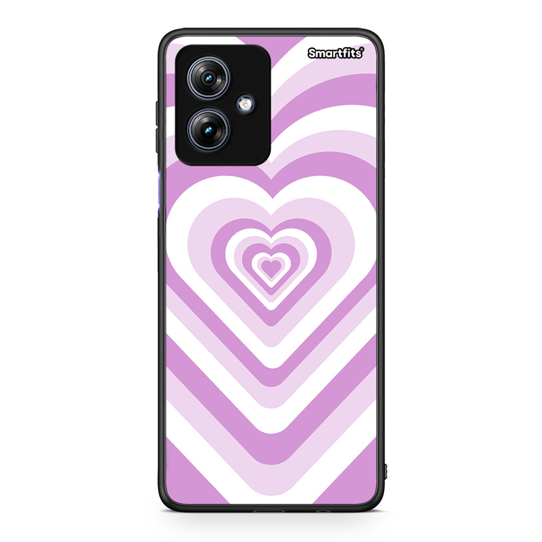 Motorola Moto G54 Lilac Hearts θήκη από τη Smartfits με σχέδιο στο πίσω μέρος και μαύρο περίβλημα | Smartphone case with colorful back and black bezels by Smartfits