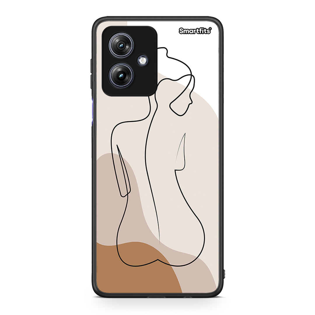 Motorola Moto G54 LineArt Woman θήκη από τη Smartfits με σχέδιο στο πίσω μέρος και μαύρο περίβλημα | Smartphone case with colorful back and black bezels by Smartfits