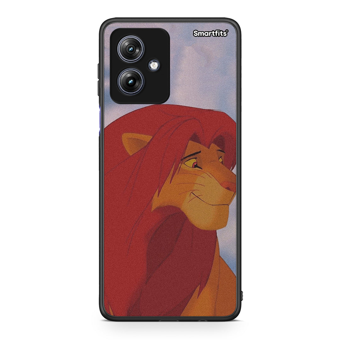 Motorola Moto G54 Lion Love 1 Θήκη Αγίου Βαλεντίνου από τη Smartfits με σχέδιο στο πίσω μέρος και μαύρο περίβλημα | Smartphone case with colorful back and black bezels by Smartfits