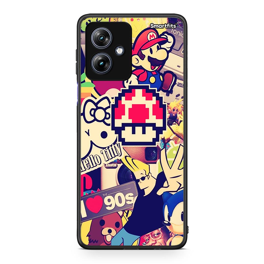 Motorola Moto G54 Love The 90s θήκη από τη Smartfits με σχέδιο στο πίσω μέρος και μαύρο περίβλημα | Smartphone case with colorful back and black bezels by Smartfits