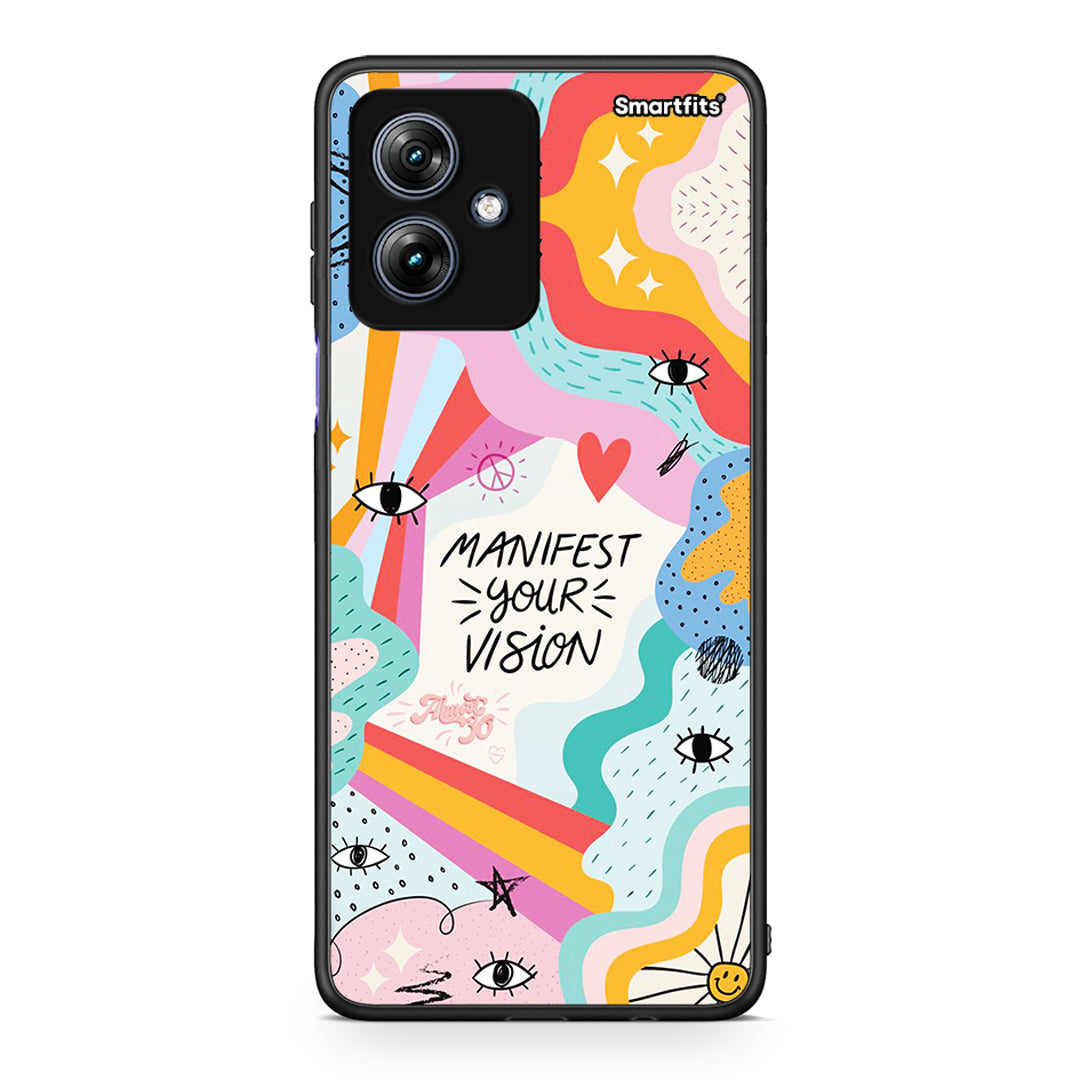 Motorola Moto G54 Manifest Your Vision θήκη από τη Smartfits με σχέδιο στο πίσω μέρος και μαύρο περίβλημα | Smartphone case with colorful back and black bezels by Smartfits