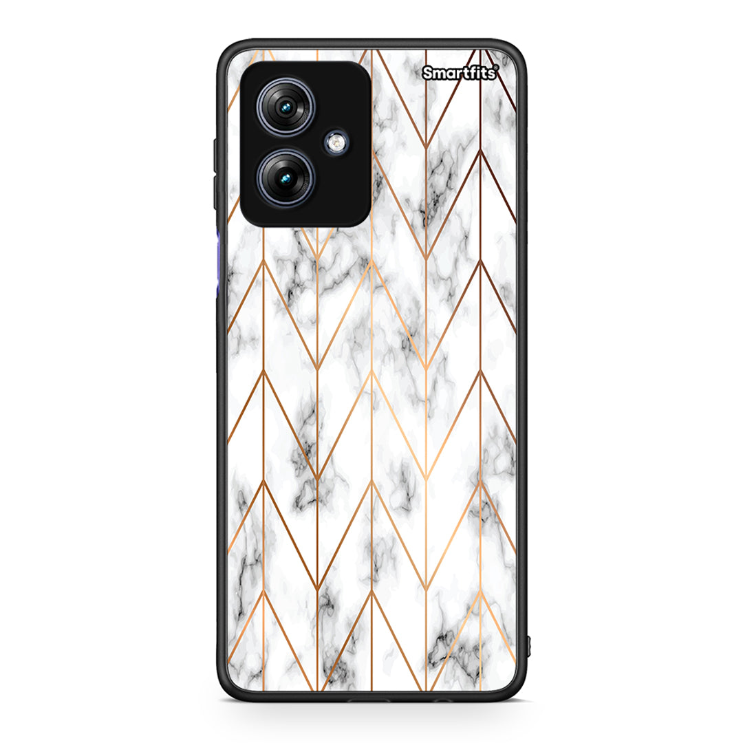 44 - Motorola Moto G54 Gold Geometric Marble case, cover, bumper