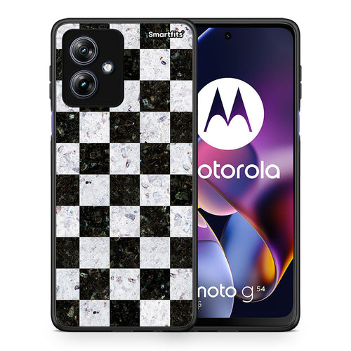 Θήκη Motorola Moto G54 Square Geometric Marble από τη Smartfits με σχέδιο στο πίσω μέρος και μαύρο περίβλημα | Motorola Moto G54 Square Geometric Marble case with colorful back and black bezels