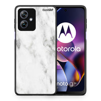 Thumbnail for Θήκη Motorola Moto G54 White Marble από τη Smartfits με σχέδιο στο πίσω μέρος και μαύρο περίβλημα | Motorola Moto G54 White Marble case with colorful back and black bezels