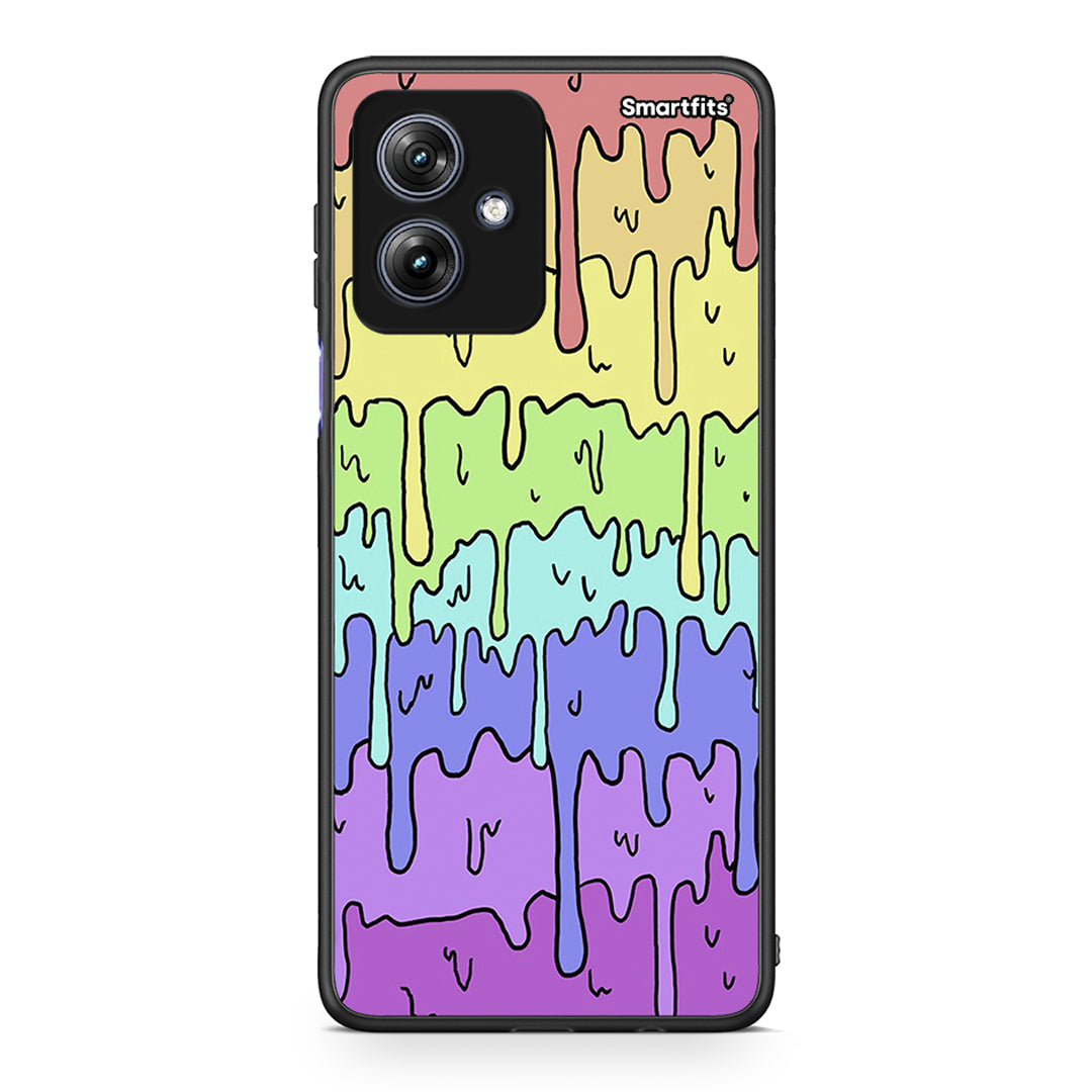 Motorola Moto G54 Melting Rainbow θήκη από τη Smartfits με σχέδιο στο πίσω μέρος και μαύρο περίβλημα | Smartphone case with colorful back and black bezels by Smartfits